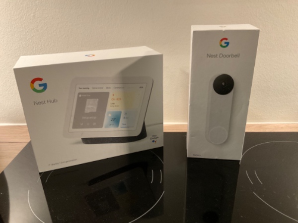 Opsætning af Nest Doorbell og Nest hub.