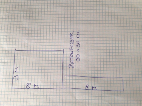 Nye fliser i carport og indkørsel