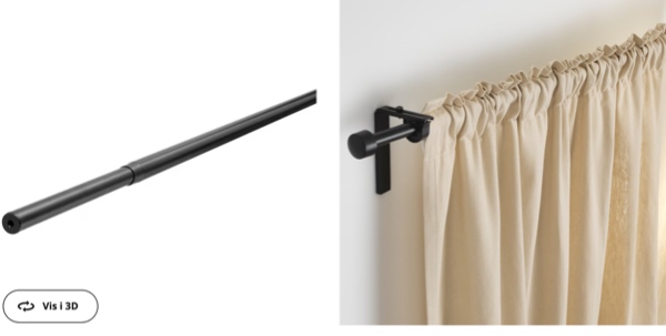 Opsætning af 2 gardinstænger
