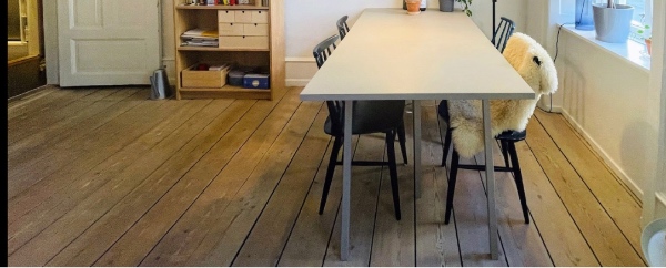 Slibning af gulv, overfladebehandling + fugning