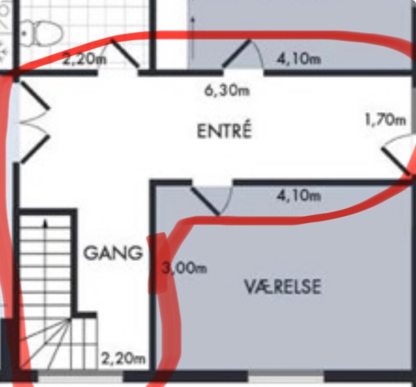 Høje vægpaneler incl. montering og maling