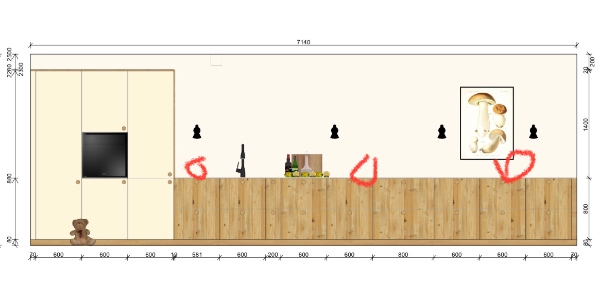 El (fjern gamle stik, ca 5 stk og fræs 3 nye ind i væg (køkken)