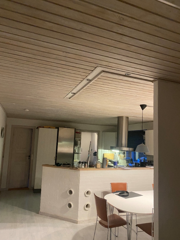 nyt loft i køkken inden renovering.