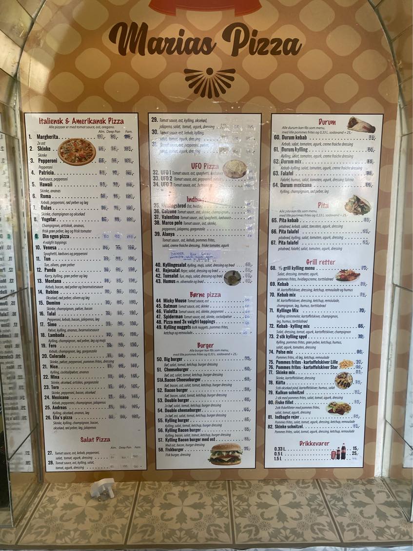 Pizzaria der skal renoveres og laves helt nye menukort