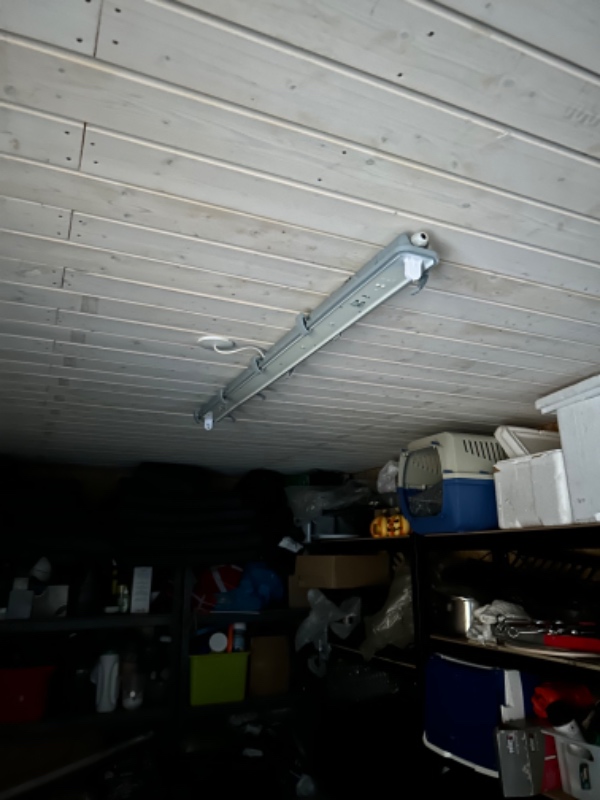 Lampeudskiftning i skur