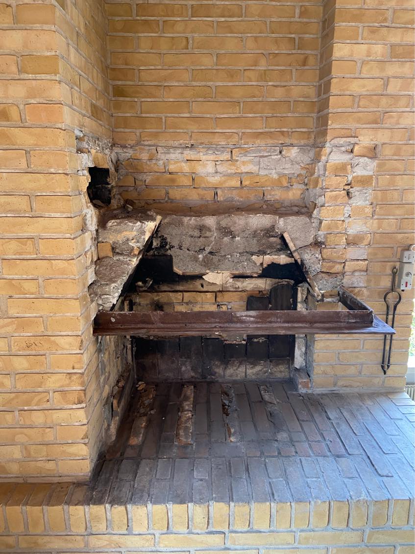 Murerarbejde ved nedlagt pejs