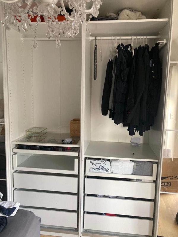 jeg har købt ikea pax skab 232 cm højde og 300 m bredde p.s den skal ikke transporteres den ska