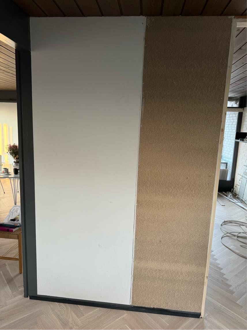 Spartle, filt og maling af lille skillevæg