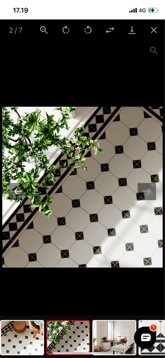 Gulv i 7 m2 køkkenet og ca. 5 m2 gangen