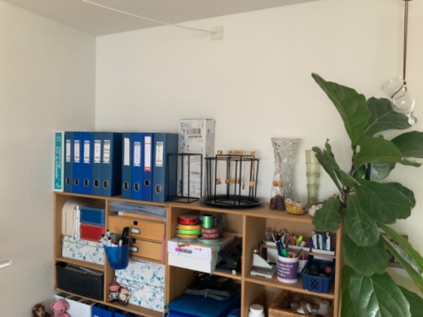 Hænge en hylde op på væg og flytte en tallerkener-kke  ca 15 cm op på væg , fra hvor den nu hænger