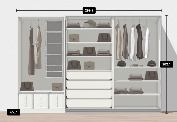 Opsætningerne af PAX Ikea skab