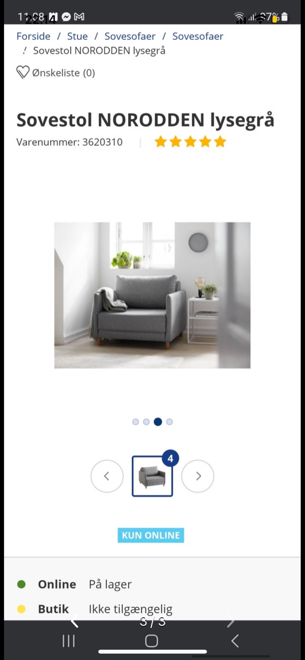 Afhentning af lænestol