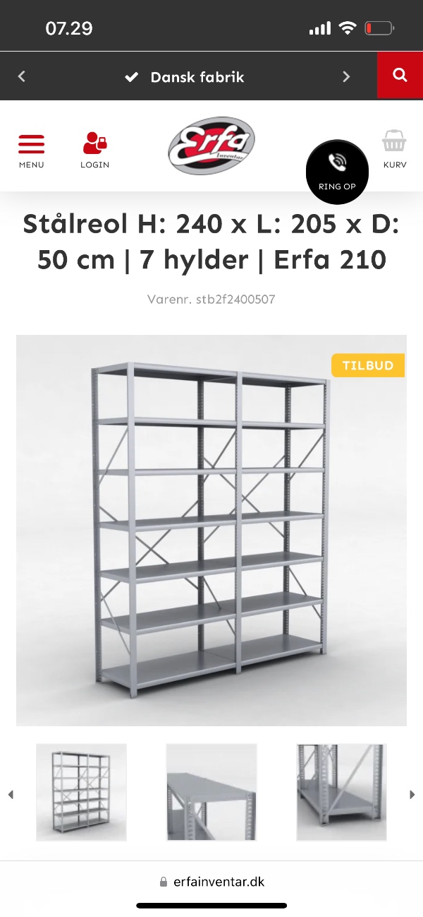 Samlet 5 erfa stålreoler