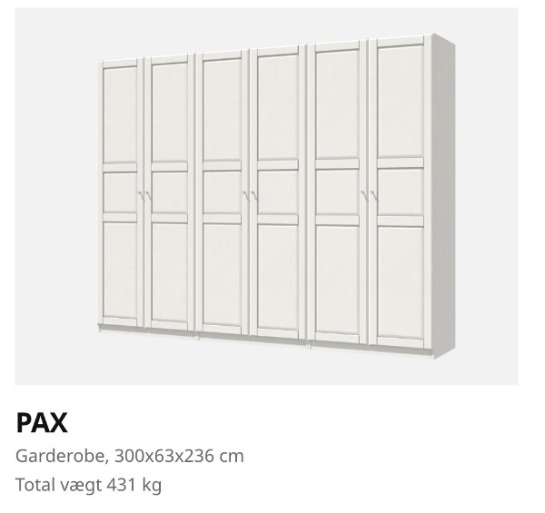 HASTER! Montering af 2 større IKEA PAX skabe