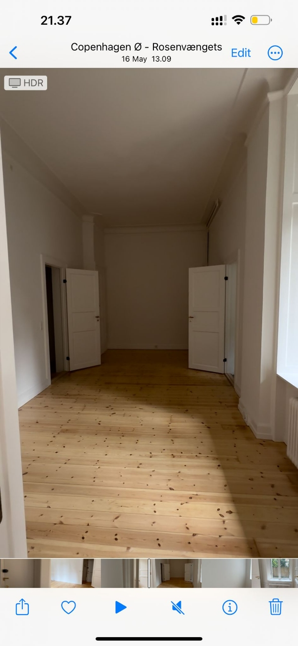 Ophæng af tre lamper samt tre gardinstænger