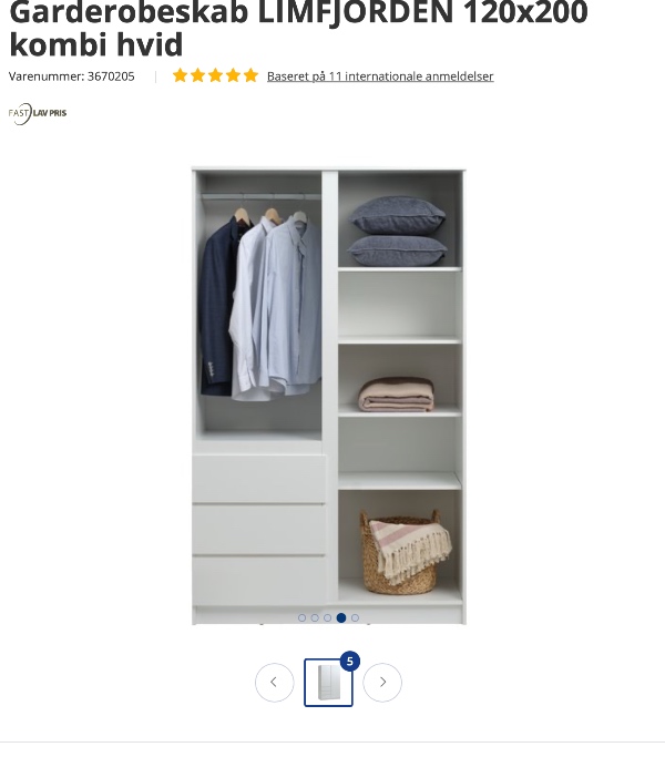 Samling af et Jysk sengetøj skab.