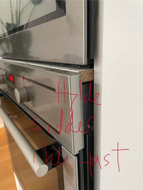 udtagning/indsætning af indbygget ovn