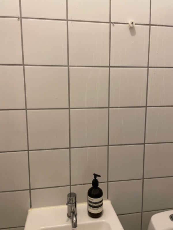 Hænge skab og spejl op på fliser