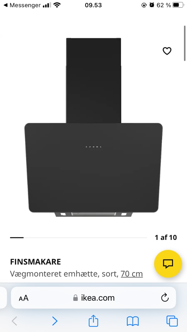 Montering af ny emhætte og nedtagning af gammel emhætte.