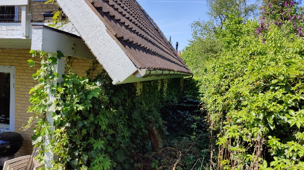 Maling af træværk på murstenshus