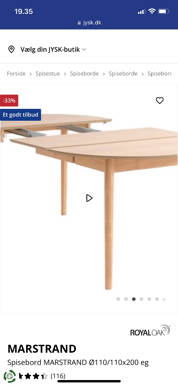 Sampling af spisebord og spisebordstoler+ små huslige opgaver