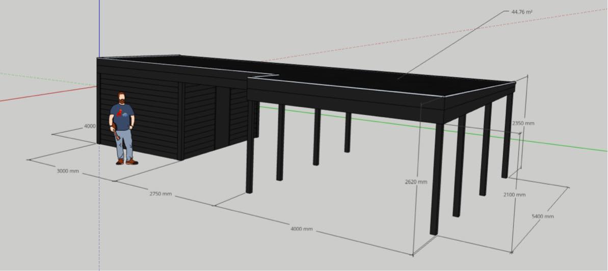 Bygge isoleret dobbelt skur og carport inkl  el-arbejde
