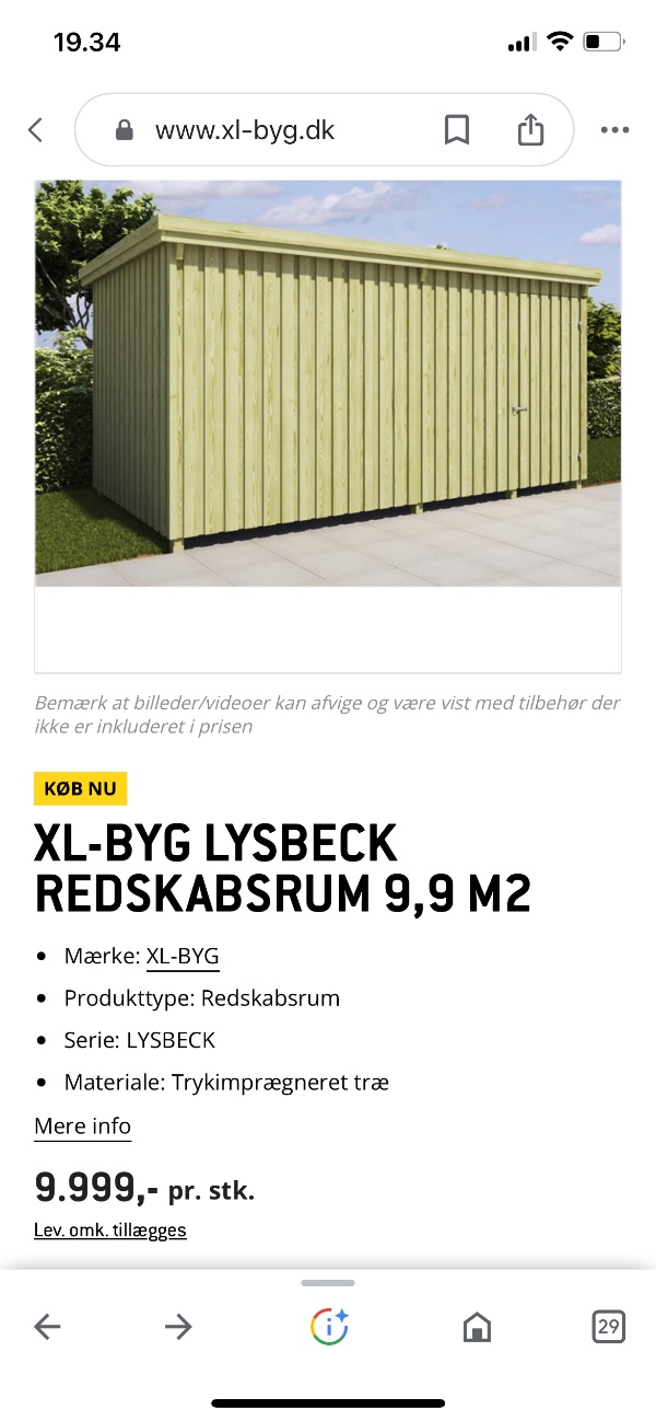 Jeg vil gerne have opsat et skur i baghaven i træ på 10 m2