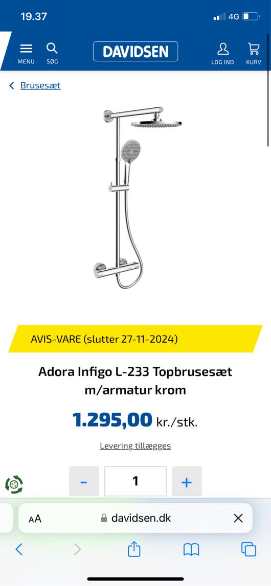 Få sat badeværelsesmøbel + bruser op