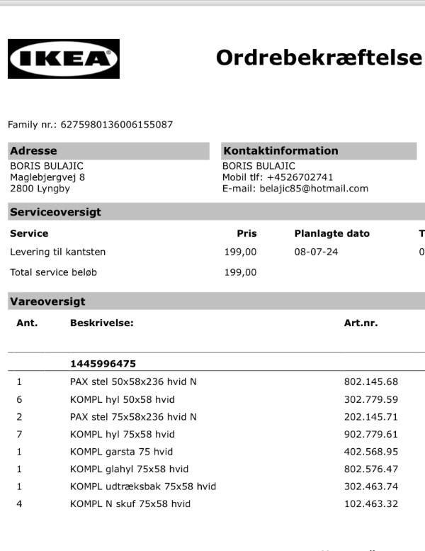 Samling af skabe, reol og borde