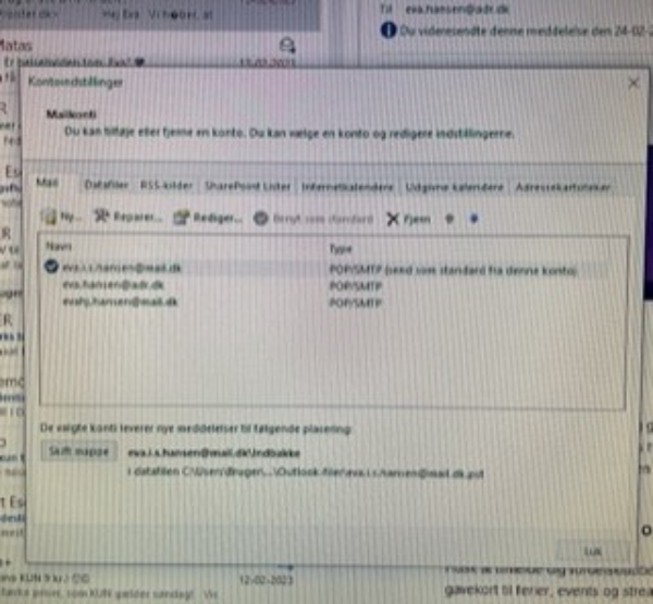 hjælp til en stationær computer, hvor mail programmet skal indstilles til YouSee