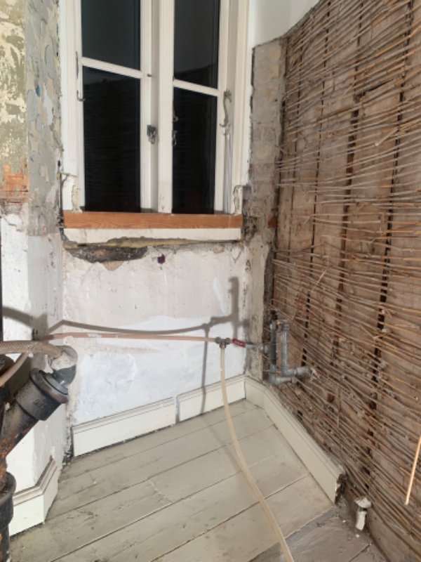 Filt/fuldspartling af køkken + hjørne i spisestue