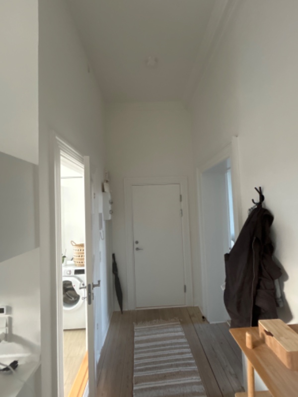 Opsætning af 4 lamper og 3 gardinstænger på 3.6m højt loft