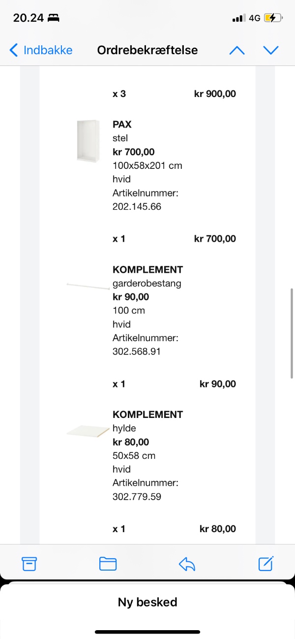 Samling af Pax skab og vitrineskab