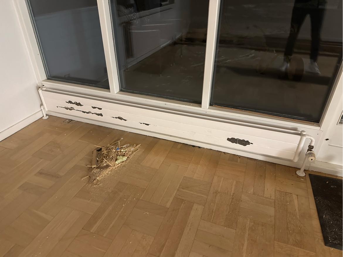 Fjernet radiator og rykket en anden radiator 4m