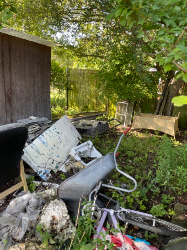 Rydde grund for affald og brombærbuske