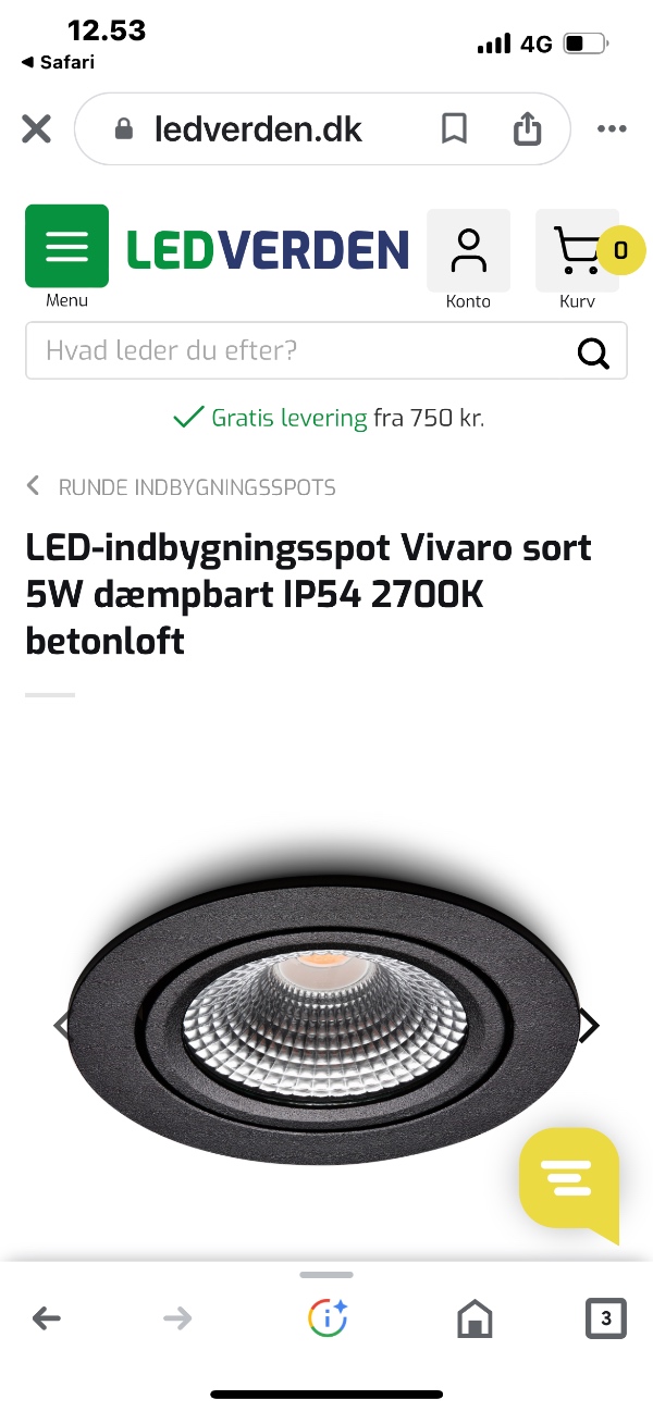 Led lys (halogen) op under loft 4 stk. ( + evt paneler, gulv gang, køkken)