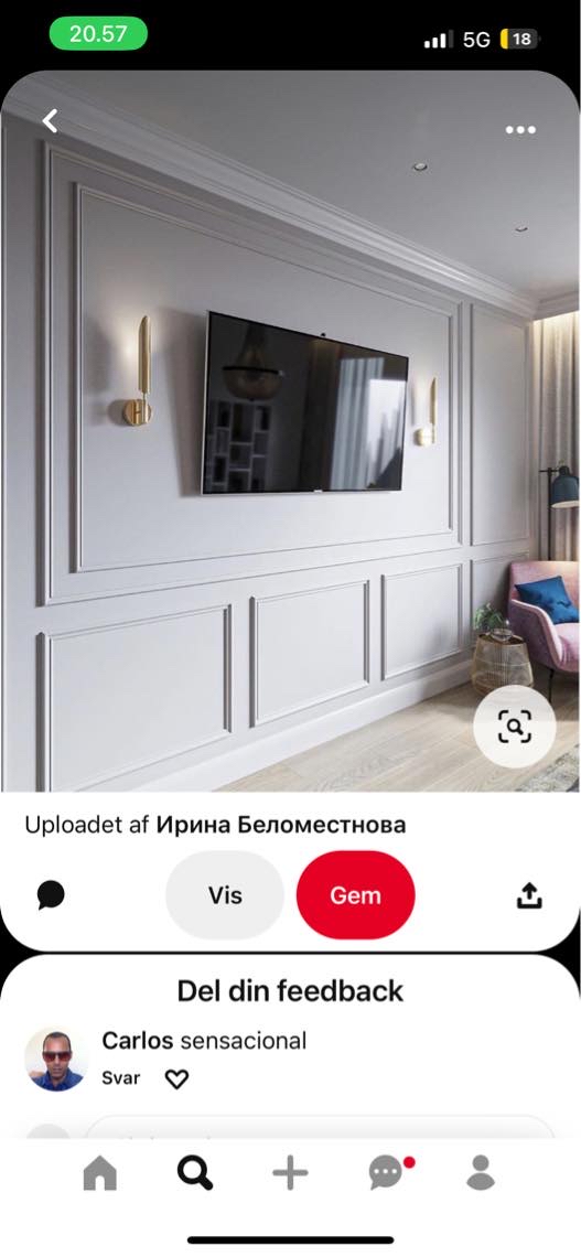 Stuklister på væggen