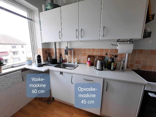 Tømrer. Klargøre køkken til ny vaske- og opvaskemaskine.