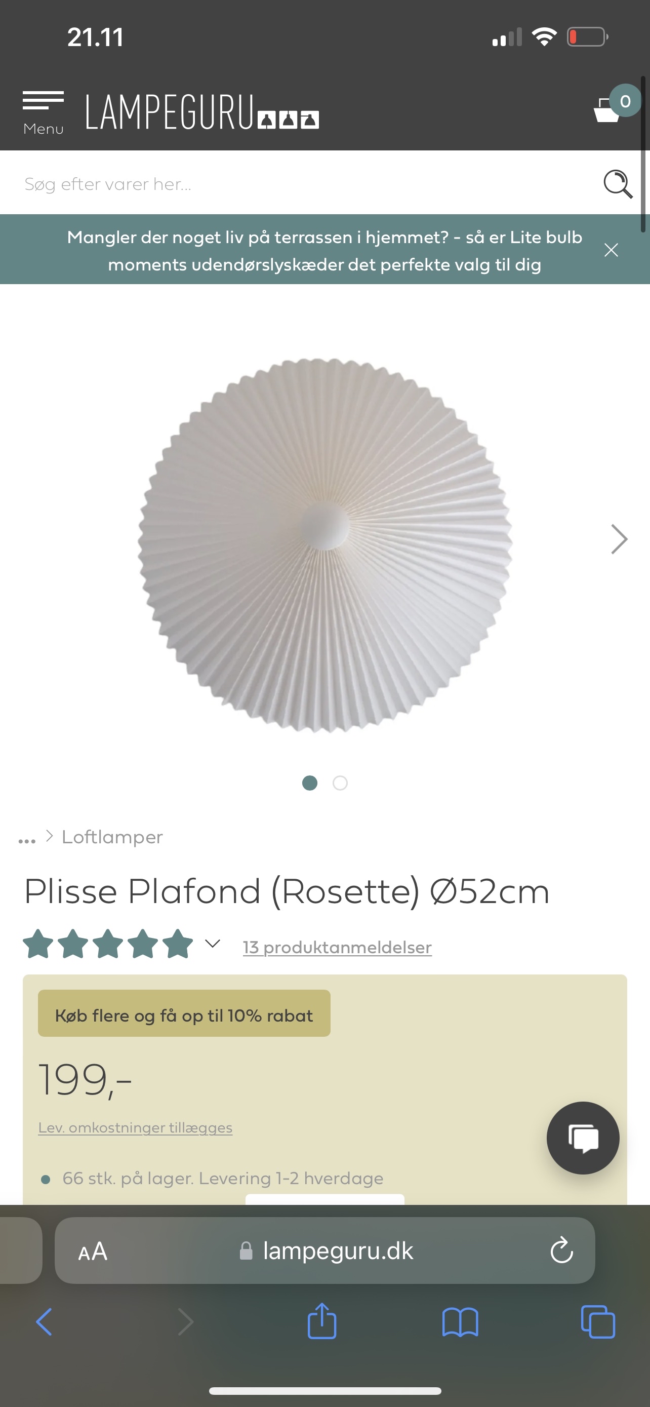 Montering af loftlampe