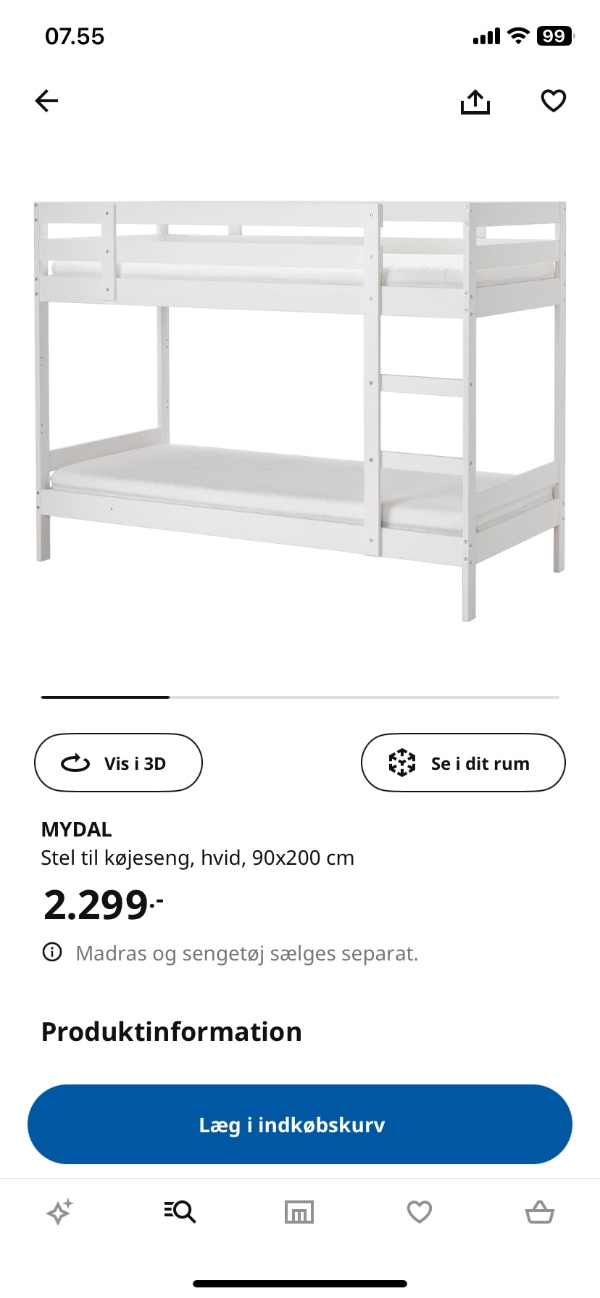 Samling af MYDAL køjeseng