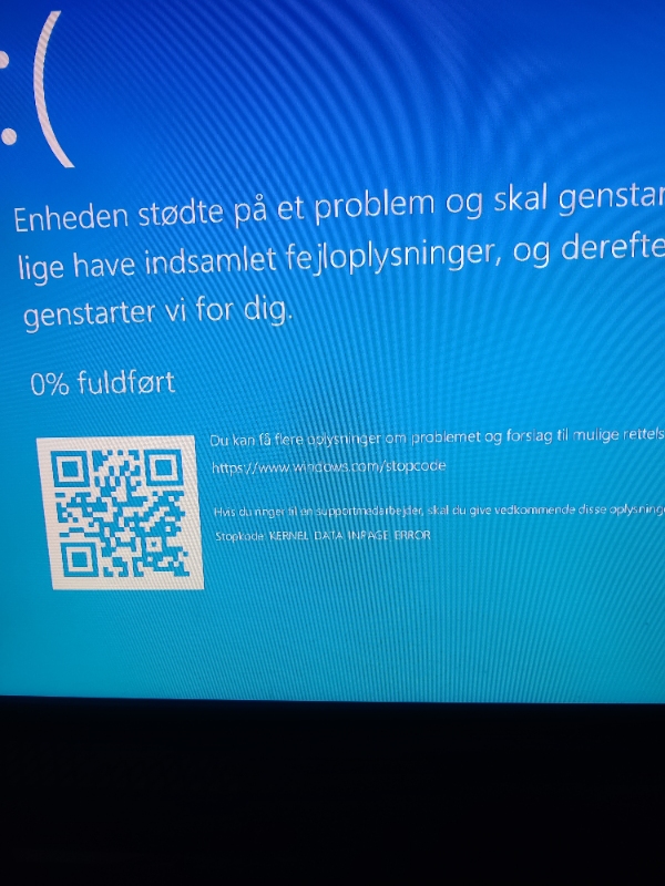 Blue Screen of death - "Kernel data inpage error"