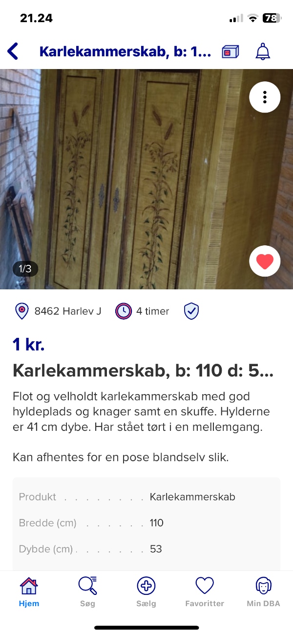 2 stk karlekammerskabe