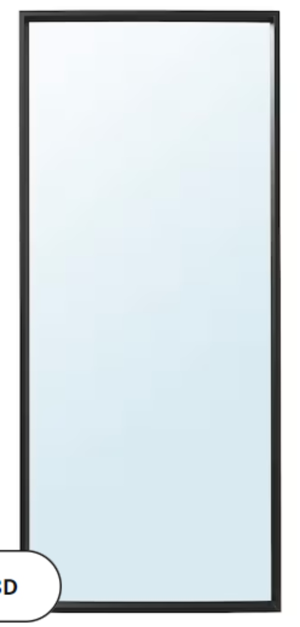 Ophæng af 1 spejl, 2 lamper og 3 ikea skohylder