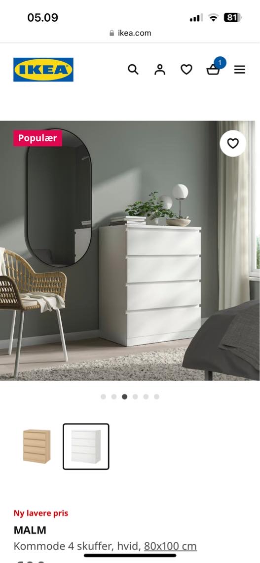 Montering af malm kommode som er delvist samlet