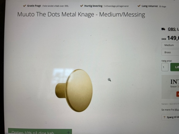 Ophængning af TV vægbeslag og 2 knager