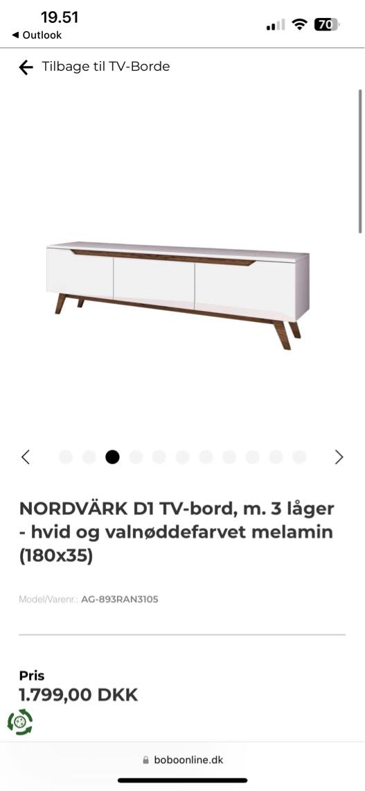 3 lamelgardiner, 3 gardinstænger, tvbord, skoskab