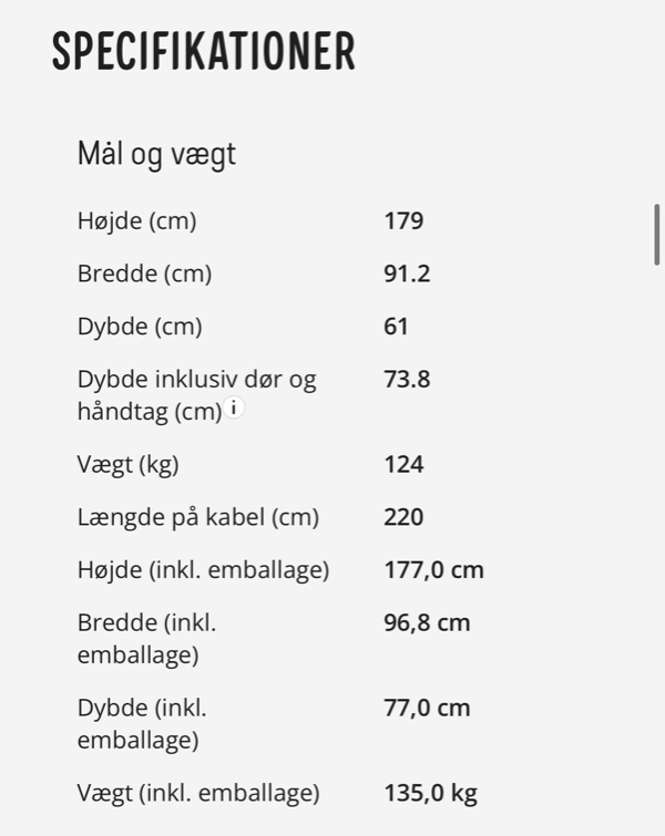 Afhentning af Amerikanerkøleskab
