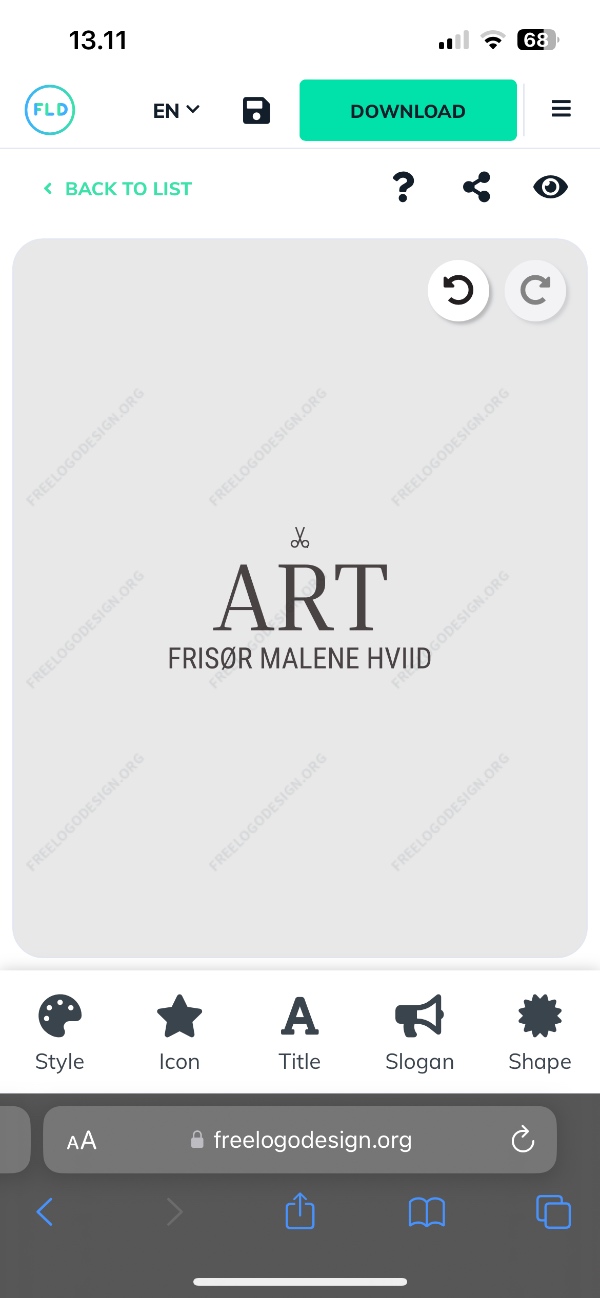 Designet et logo til en frisør salon