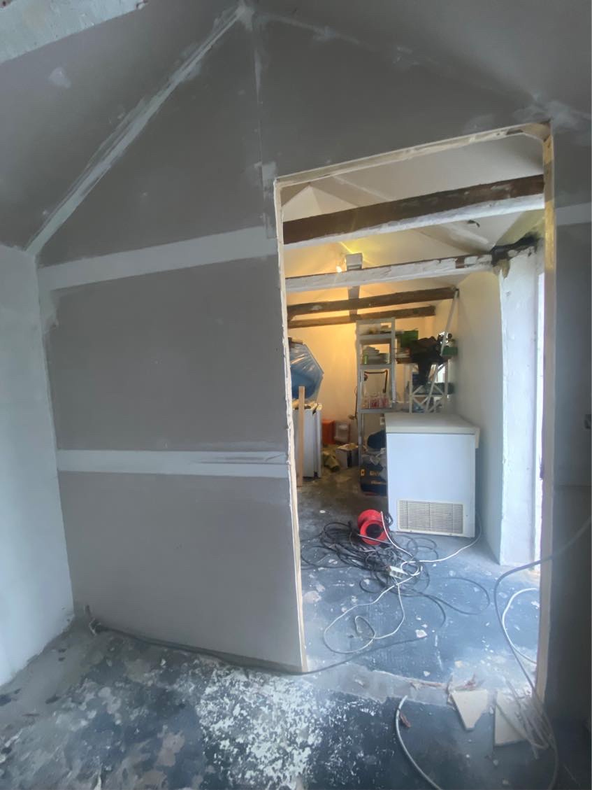 Slutspurt af renovering af skur