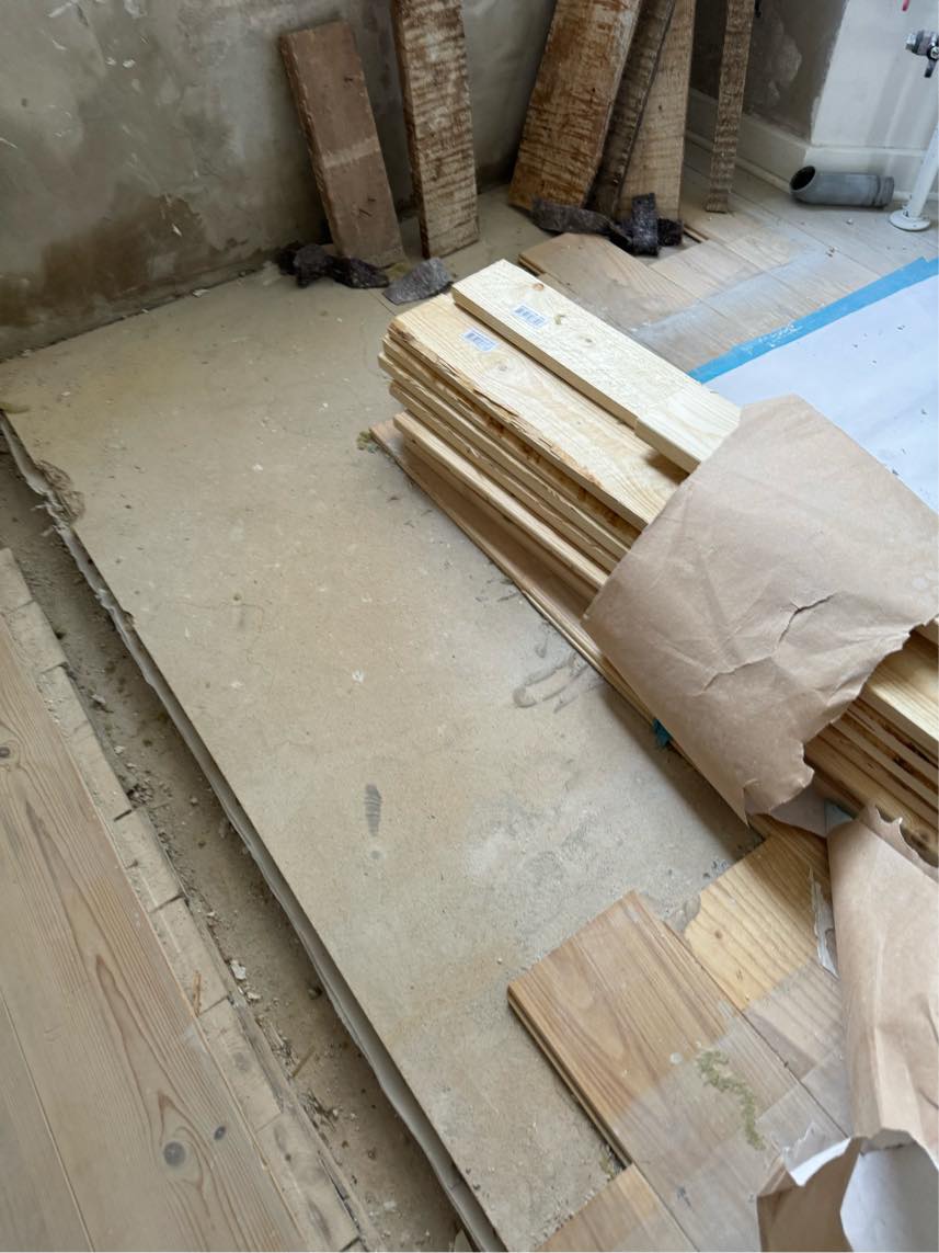 Reperation af gulv efter nedrivning af væg